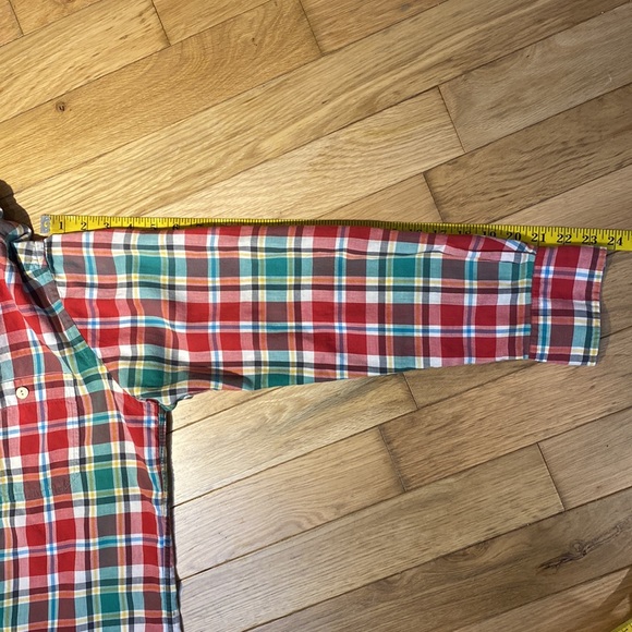 Vintage Late 1980s Polo Ralph Lauren Mens Button Down in red and green plaid M - Picture 9 of 12